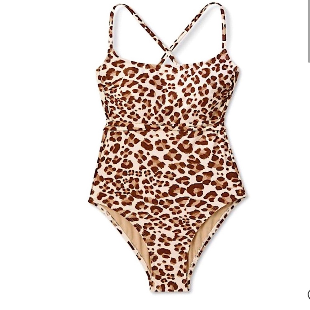 Kona Sol Leopard Print One Piece Swimsuit